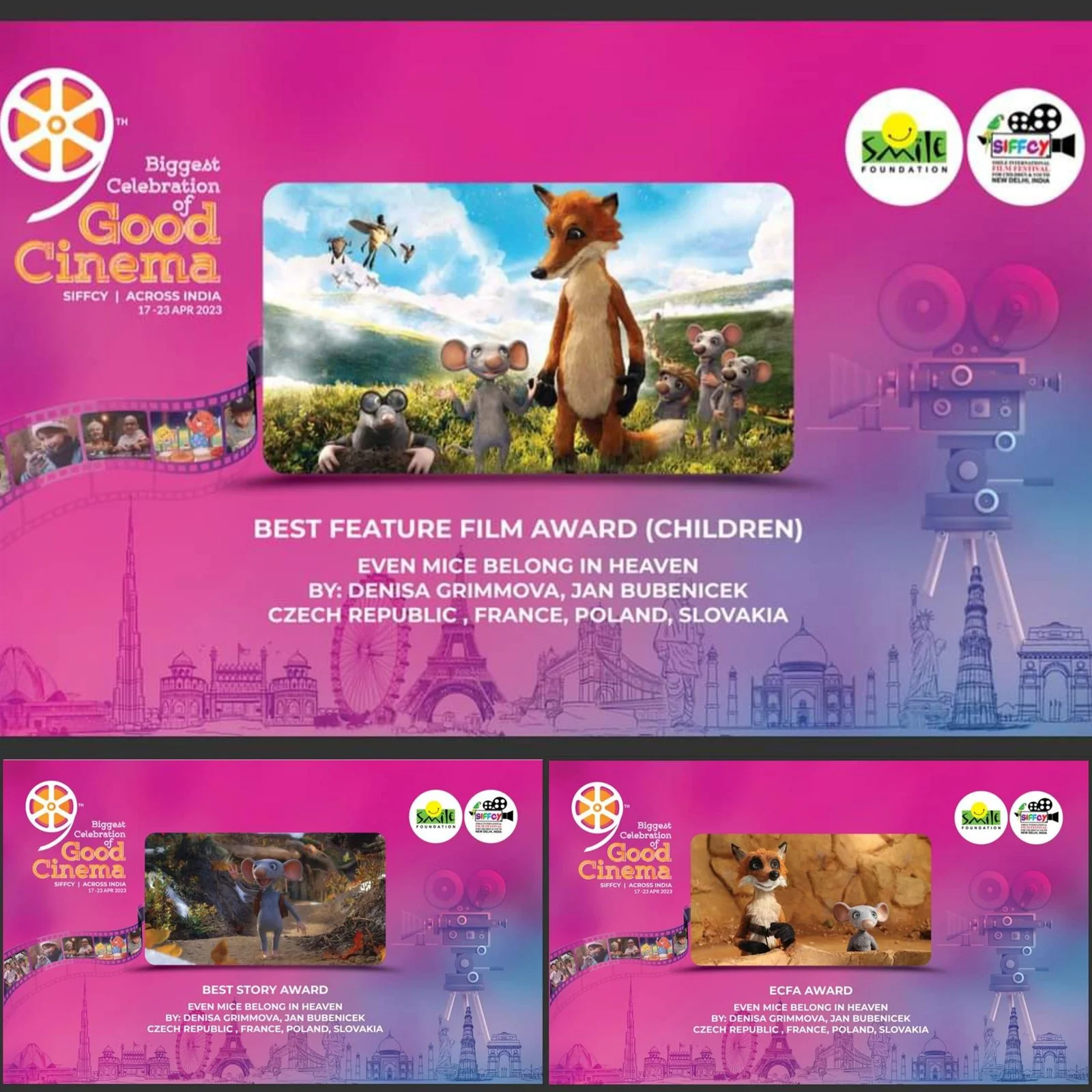 SIFFCY New Delhi award announcement for Even Mice Belong in Heaven