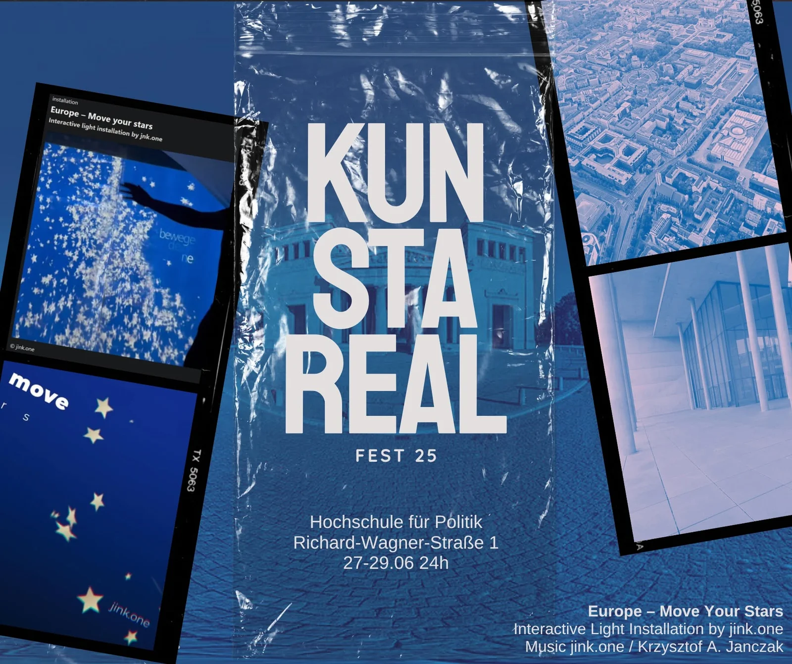 Festival artwork for Europe – Move Your Stars, crediting the music